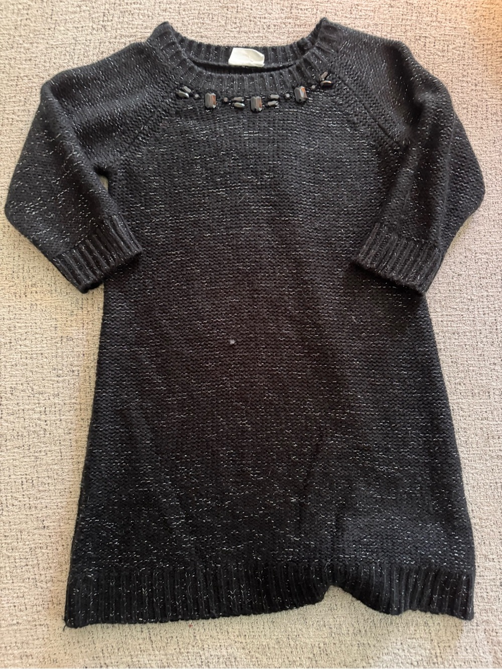 Crazy 8 Black Beaded Crewneck Sweater Dress